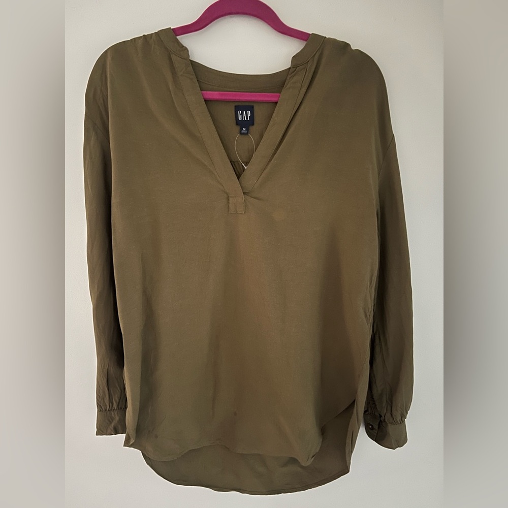 Olive Green woman’s blouse | shirt | medium